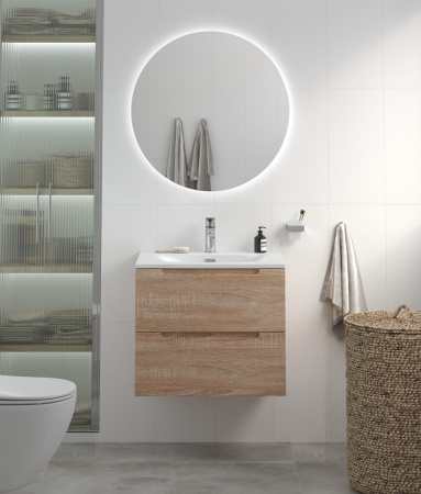 Тумба с раковиной подвесная BelBagno ETNA 60 Rovere Bianco, раковина белая BB-8099-60 Тумба с раковиной подвесная BelBagno ETNA 60 Rovere Bianco, раковина белая BB-8099-60