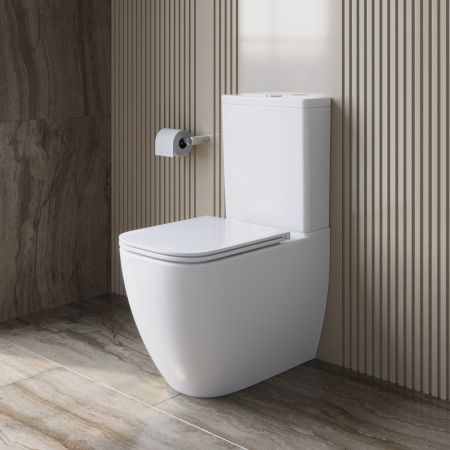 Унитаз-компакт безободковый со смывом TORNADO BelBagno LUCE BB2197CP-TOR/SC