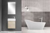Тумба с раковиной подвесная BelBagno KRAFT MINI 50 Rovere Galifax Bianco правосторонняя, раковина белая Тумба с раковиной подвесная BelBagno KRAFT MINI 50 Rovere Galifax Bianco правосторонняя, раковина белая