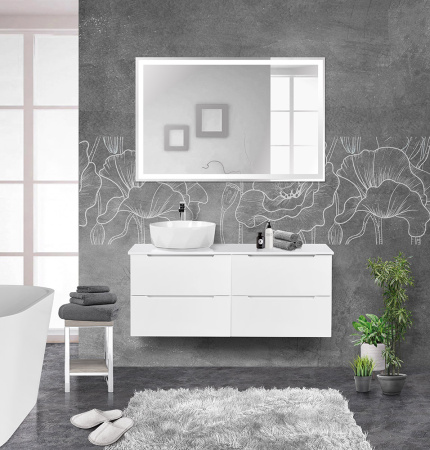 Тумбы со столешницей подвесная BelBagno ETNA 120 Bianco Lucido, раковина слева Тумбы со столешницей подвесная BelBagno ETNA 120 Bianco Lucido, раковина слева