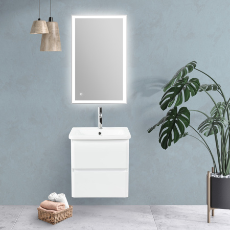 Тумба с раковиной подвесная BelBagno ALBANO-CER 50 Bianco Lucido, раковина белая
