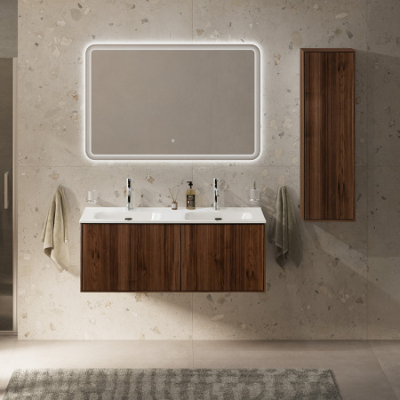 Тумба с раковиной подвесная с выдвижными ящиками CEZARES PORTOFINO 120 Noce, раковина белая 50135 Тумба с раковиной подвесная с выдвижными ящиками CEZARES PORTOFINO 120 Noce, раковина белая 50135