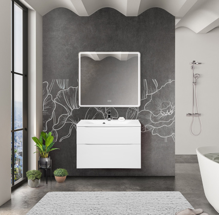 Тумба с раковиной подвесная BelBagno MARINO-H60 80 Bianco Lucido, раковина белая