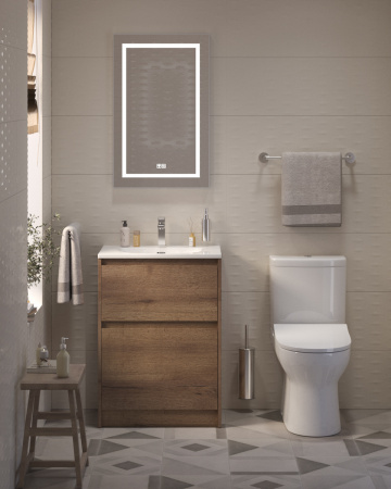 Тумба с раковиной напольная BelBagno KRAFT 39 60 Rovere Tabacco, раковина белая BB-8099-3-60