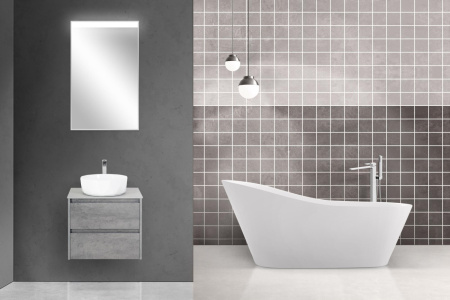 Тумба со столешницей подвесная BelBagno KRAFT 60 Cemento Grigio