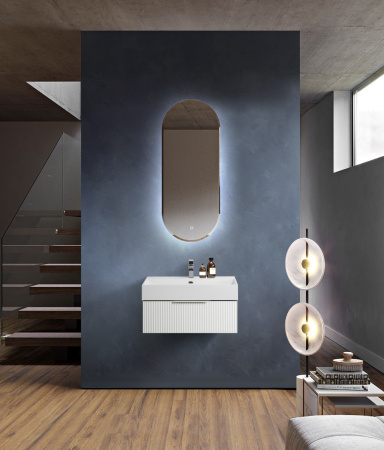 Тумба с раковиной подвесная и одним выдвижным ящиком CEZARES PREMIUM 70 Plisse Bianco opaco, раковина белая Тумба с раковиной подвесная и одним выдвижным ящиком CEZARES PREMIUM 70 Plisse Bianco opaco, раковина белая