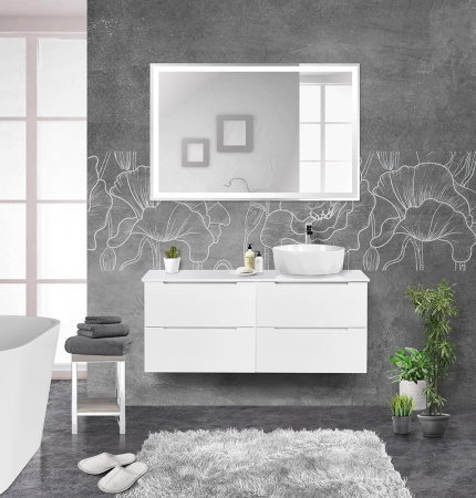 Тумбы со столешницей подвесная BelBagno ETNA 120 Bianco Lucido, раковина справа Тумбы со столешницей подвесная BelBagno ETNA 120 Bianco Lucido, раковина справа