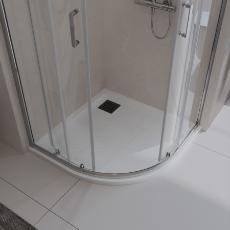 Душевой поддон из искусственного мрамора в комплекте с сифоном BelBagno UNO TRAY-MR-UNO-R-90-550-35-W-NO