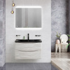 Тумба с раковиной подвесная BelBagno ACQUA 80 Rovere Vintage Bianco, раковина чёрная Тумба с раковиной подвесная BelBagno ACQUA 80 Rovere Vintage Bianco, раковина чёрная