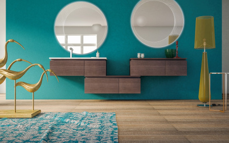 Подвесной шкафчик с двумя выдвижными ящиками CEZARES AVRIL 54405 Rovere scuro Soft