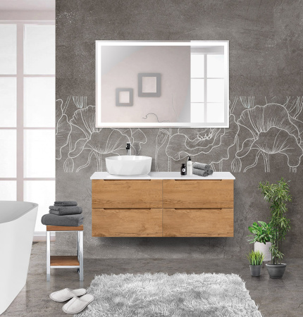 Тумбы со столешницей подвесная BelBagno ETNA 120 Rovere Nature, раковина слева Тумбы со столешницей подвесная BelBagno ETNA 120 Rovere Nature, раковина слева