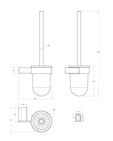 Ёршик для унитаза CEZARES STYLUS-TBS-01