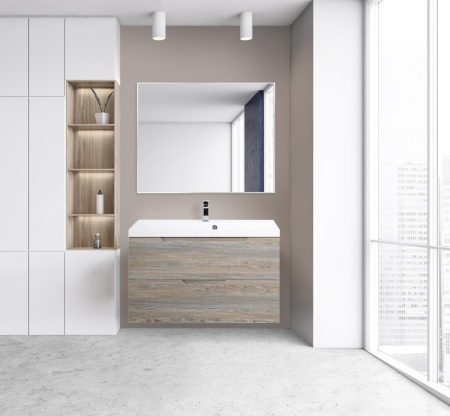 Тумба с раковиной подвесная BelBagno VITTORIA 100 Pino, раковина белая