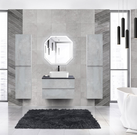 Тумба со столешницей под накладную раковину подвесная CEZARES MOLVENO 46 80 Beton