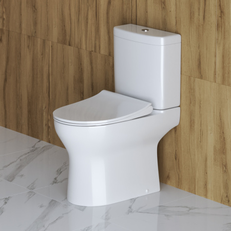 Унитаз-компакт безободковый с сиденьем BelBagno STEAM BB130CPR/SC