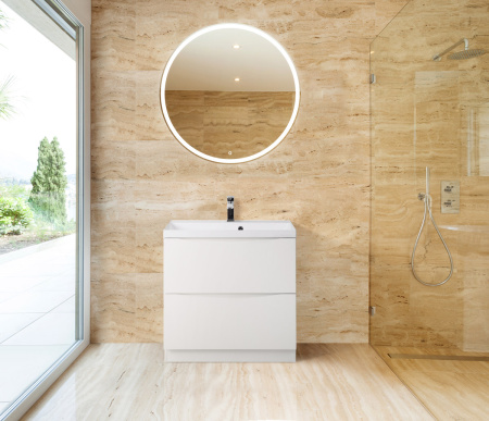 Тумба с раковиной напольная BelBagno MARINO 60 Bianco Lucido, раковина белая