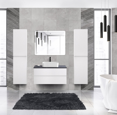 Тумба со столешницей под накладную раковину подвесная CEZARES MOLVENO 46 100 Bianco Ghiaccio