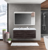 Тумба с раковиной на две чаши четырьмя ящиками подвесная BelBagno MARINO-CER 120 Rovere Nature Grigio, раковина белая