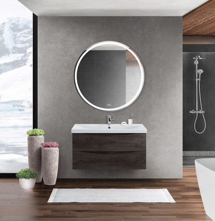 Тумба с раковиной подвесная BelBagno MARINO-CER 100 Rovere Nature Grigio, раковина белая