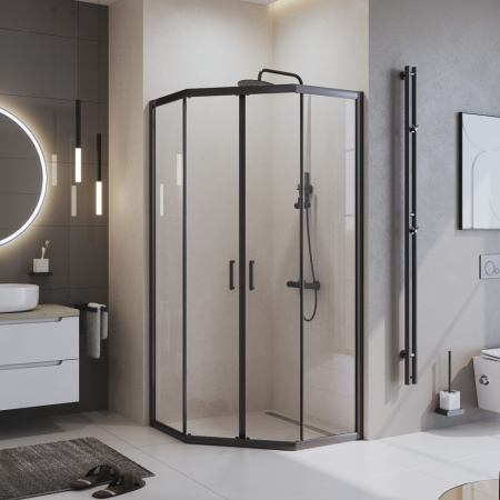 Душевой уголок BelBagno UNO-195-P-2-90-C-NERO Душевой уголок BelBagno UNO-195-P-2-90-C-NERO