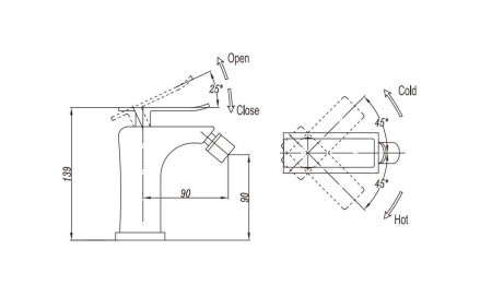 TICINO TIC-BD-CRM Смеситель на биде_001