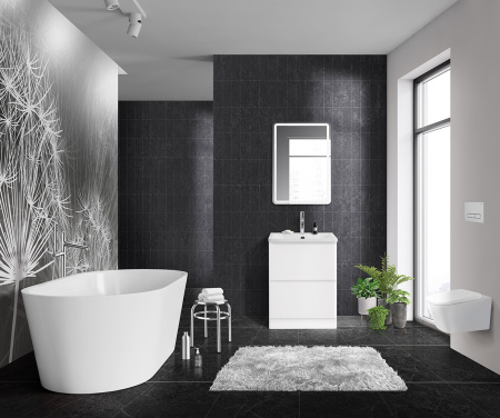 Тумба с раковиной напольная BelBagno ALBANO 60 Bianco Lucido, раковина белая