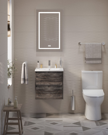 Тумба с раковиной подвесная BelBagno KRAFT 39 50 Pino Pasadena, раковина белая BB-8099-3-50