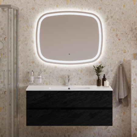 Тумба с раковиной подвесная CEZARES MOLVENO 46 120 Nero, раковина белая CZR-8002-120 Тумба с раковиной подвесная CEZARES MOLVENO 46 120 Nero, раковина белая CZR-8002-120