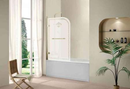 Душевая шторка на ванну CEZARES RETRO-A-V-1-80/145-CP-G-R