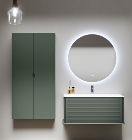 Тумба с раковиной подвесная CEZARES IDRA 98 Verde opaco, раковина белая 50264 Тумба с раковиной подвесная CEZARES IDRA 98 Verde opaco, раковина белая 50264
