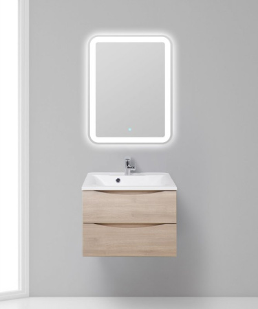 Тумба с раковиной подвесная BelBagno MARINO 65 Rovere Grigio, раковина белая