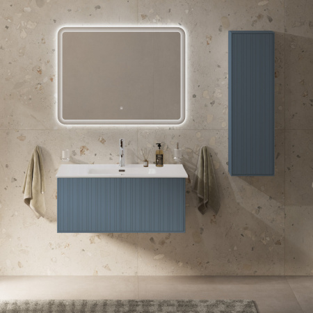 Тумба с раковиной подвесная с выдвижными ящиками CEZARES PORTOFINO 100 Blu Avio, раковина белая 50200 Тумба с раковиной подвесная с выдвижными ящиками CEZARES PORTOFINO 100 Blu Avio, раковина белая 50200