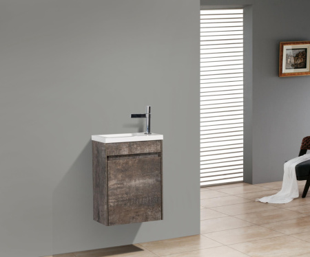 Тумба с раковиной подвесная с дверкой BelBagno PIETRA MINI 46-R Stone, раковина белая