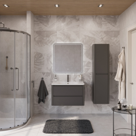 Тумба с раковиной подвесная CEZARES RELAX 80 Оружейная сталь, раковина белая Тумба с раковиной подвесная CEZARES RELAX 80 Оружейная сталь, раковина белая